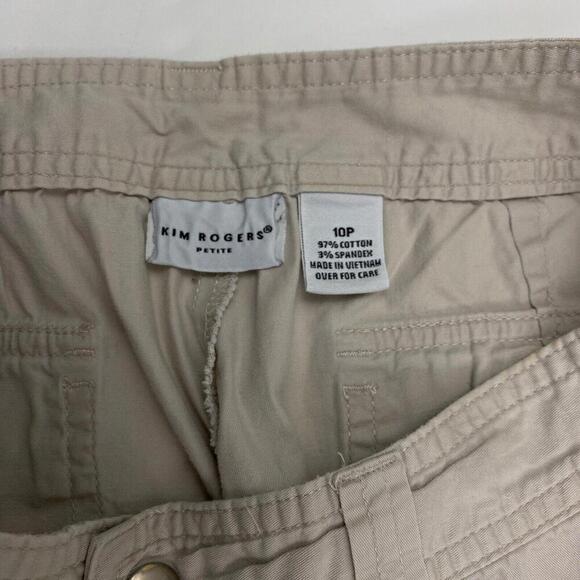 Kim Rogers Cargo Capri Back Flap Pockets Women's size 10P Light Beige Pants - Picture 3 of 3